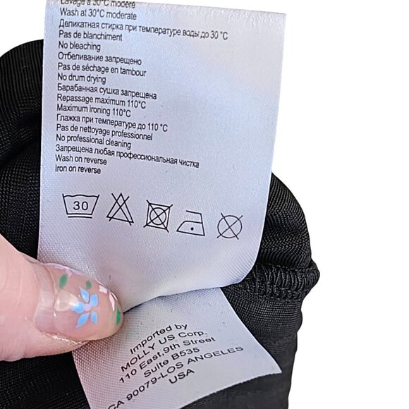 Molly Bracken NWT Black Velvet Long Sleeve Lightweight Sheer Top Sz S / M - Picture 10 of 11